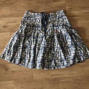 Vintage Blue & White Midi Skirt